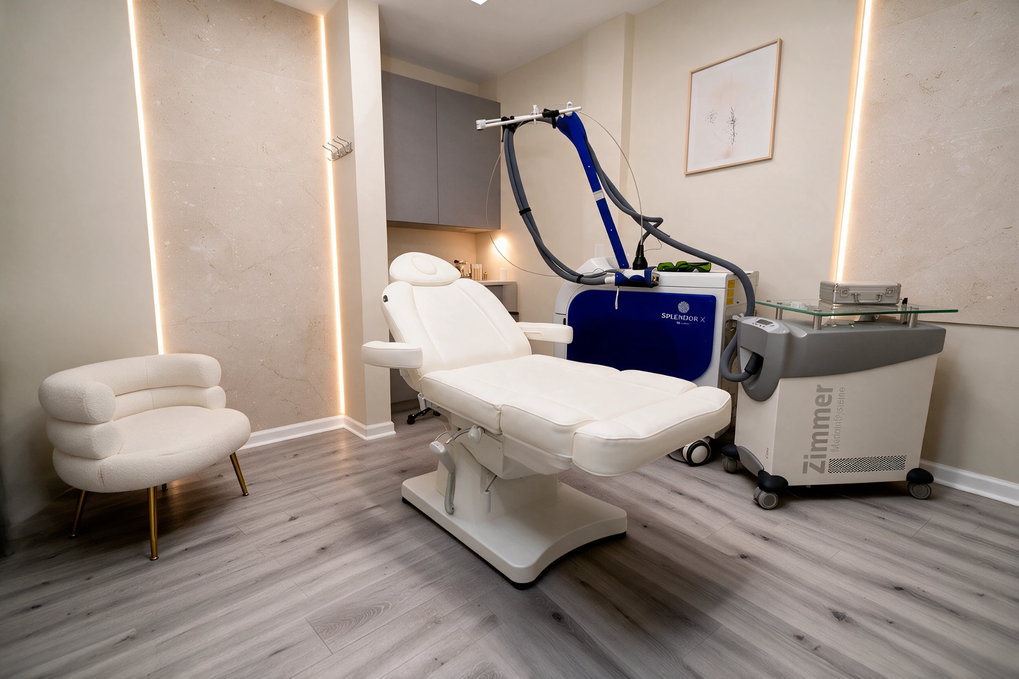 Treatment chair and equipment in a Revival treatment room