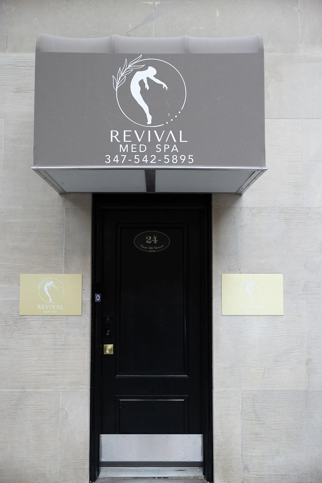 Actual entrance to Revival Medical Spa on East 36th Street